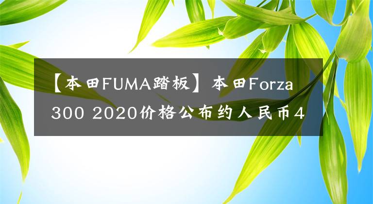 【本田FUMA踏板】本田Forza 300 2020價(jià)格公布約人民幣4.7萬韓元