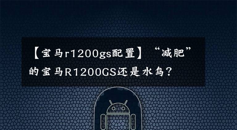 【寶馬r1200gs配置】“減肥”的寶馬R1200GS還是水鳥？