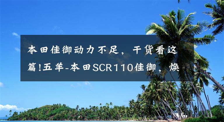 本田佳御動力不足，干貨看這篇!五羊-本田SCR110佳御，煥享新格調(diào) 質(zhì)感上市