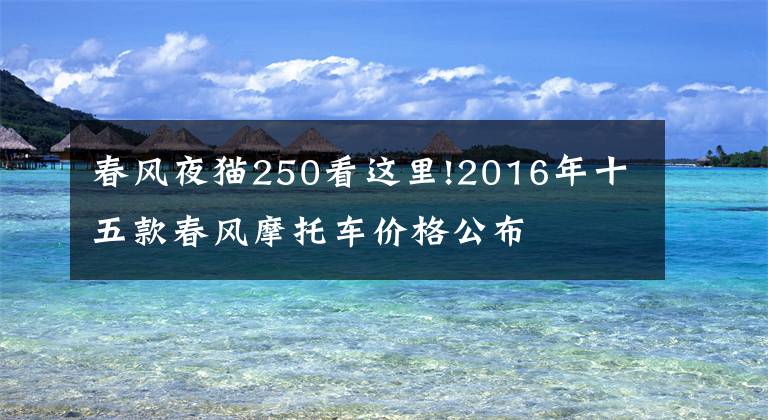 春風(fēng)夜貓250看這里!2016年十五款春風(fēng)摩托車(chē)價(jià)格公布