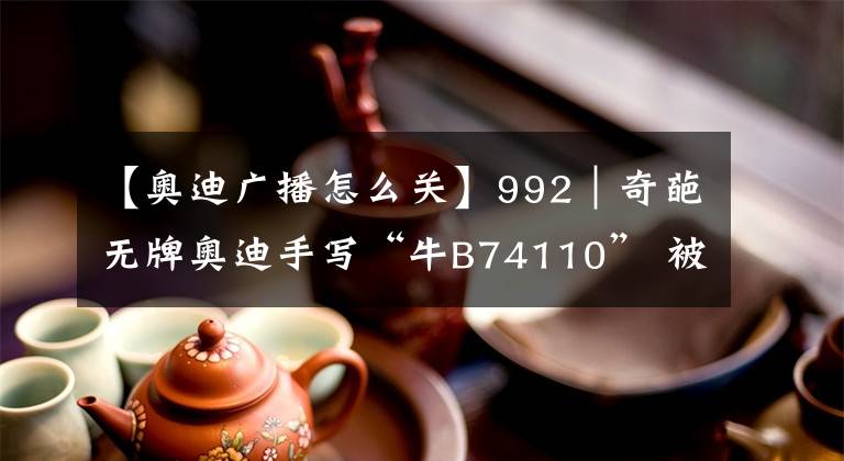 【奧迪廣播怎么關(guān)】992｜奇葩無牌奧迪手寫“牛B74110” 被民警當(dāng)場扣留