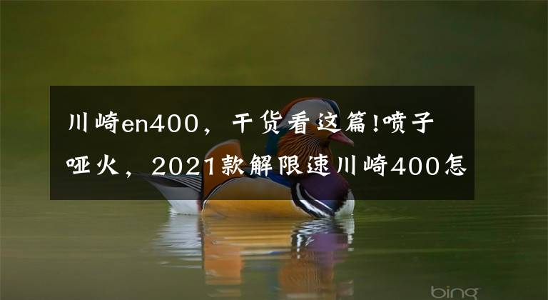 川崎en400，干貨看這篇!噴子啞火，2021款解限速川崎400怎么選？