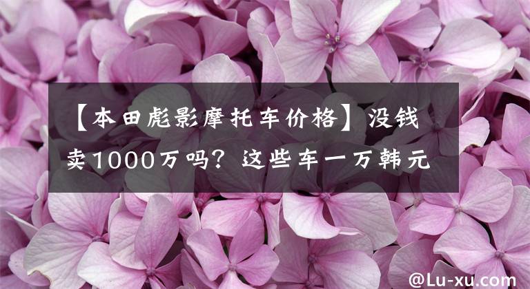 【本田彪影摩托車價格】沒錢賣1000萬嗎？這些車一萬韓元，你超朱蒙！