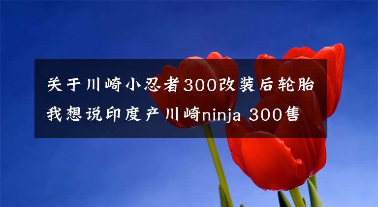 關(guān)于川崎小忍者300改裝后輪胎我想說印度產(chǎn)川崎ninja 300售價(jià)3萬出頭，是否要由光陽引入國產(chǎn)？