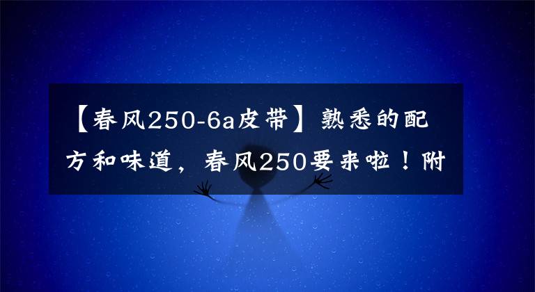 【春風250-6a皮帶】熟悉的配方和味道，春風250要來啦！附國內在售250街車盤點