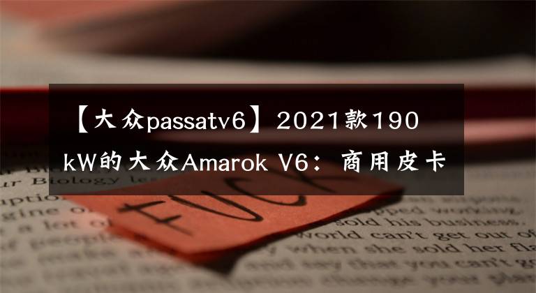 【大眾passatv6】2021款190 kW的大眾Amarok V6：商用皮卡之選