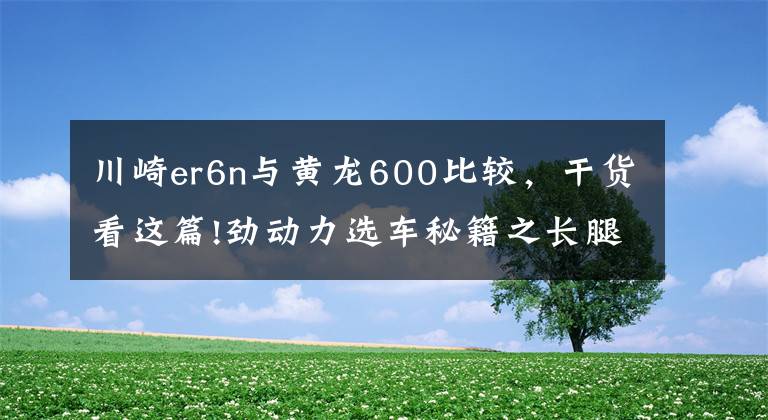 川崎er6n與黃龍600比較，干貨看這篇!勁動力選車秘籍之長腿歐巴沒煩惱