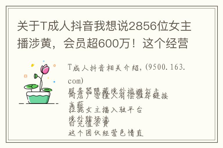 關(guān)于T成人抖音我想說2856位女主播涉黃，會(huì)員超600萬！這個(gè)經(jīng)營色情直播App團(tuán)伙被公訴