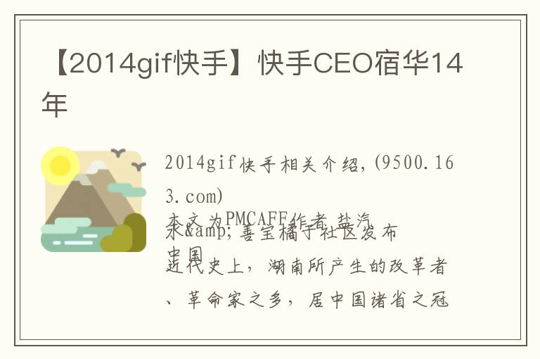 【2014gif快手】快手CEO宿華14年