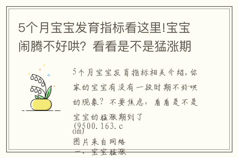 5個月寶寶發(fā)育指標看這里!寶寶鬧騰不好哄？看看是不是猛漲期到了