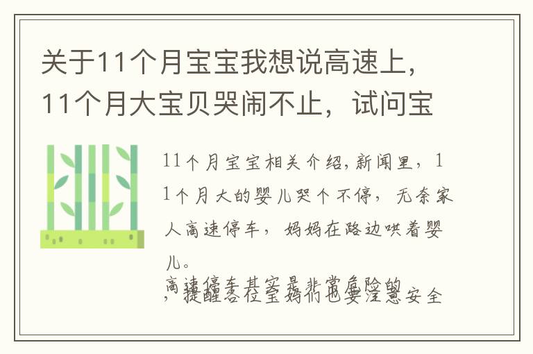 關(guān)于11個月寶寶我想說高速上，11個月大寶貝哭鬧不止，試問寶寶愛哭怎么安撫他？