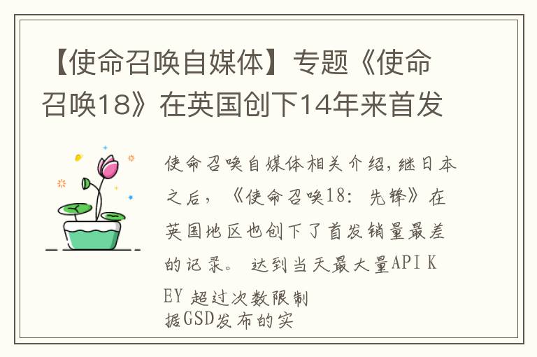 【使命召喚自媒體】專題《使命召喚18》在英國(guó)創(chuàng)下14年來(lái)首發(fā)銷量最差記錄