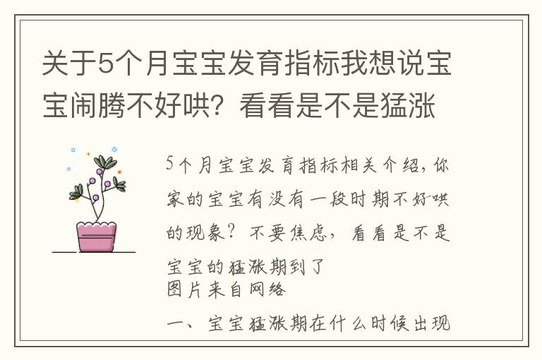 關(guān)于5個月寶寶發(fā)育指標(biāo)我想說寶寶鬧騰不好哄？看看是不是猛漲期到了