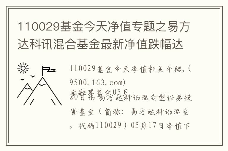 110029基金今天凈值專題之易方達科訊混合基金最新凈值跌幅達2.86%