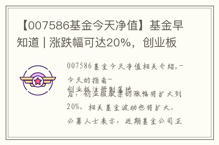 【007586基金今天凈值】基金早知道 | 漲跌幅可達(dá)20%，創(chuàng)業(yè)板主題基金要火了