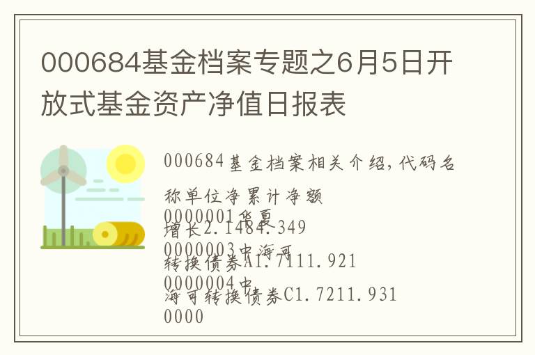 000684基金檔案專題之6月5日開放式基金資產(chǎn)凈值日?qǐng)?bào)表