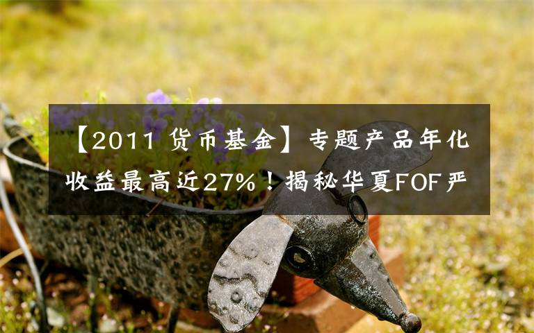 【2011 貨幣基金】專題產(chǎn)品年化收益最高近27%！揭秘華夏FOF嚴(yán)選團(tuán)的選基密碼