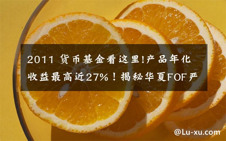 2011 貨幣基金看這里!產(chǎn)品年化收益最高近27%！揭秘華夏FOF嚴(yán)選團(tuán)的選基密碼