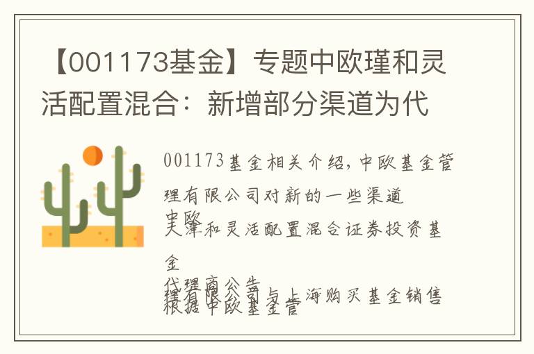 【001173基金】專題中歐瑾和靈活配置混合：新增部分渠道為代銷機構(gòu)的公告