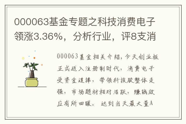 000063基金專題之科技消費電子領漲3.36%，分析行業(yè)，評8支消費電子主題基金