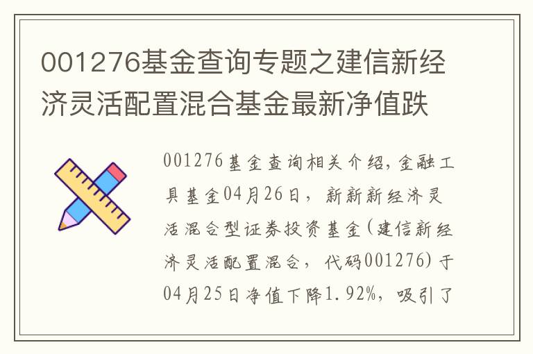 001276基金查詢專題之建信新經(jīng)濟靈活配置混合基金最新凈值跌幅達1.92%