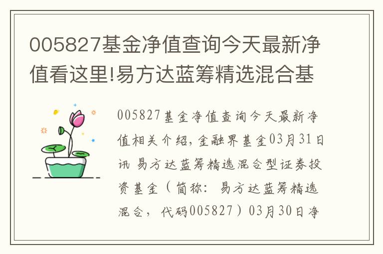 005827基金凈值查詢今天最新凈值看這里!易方達(dá)藍(lán)籌精選混合基金最新凈值跌幅達(dá)1.51%