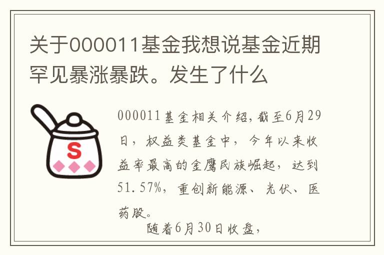 關(guān)于000011基金我想說基金近期罕見暴漲暴跌。發(fā)生了什么