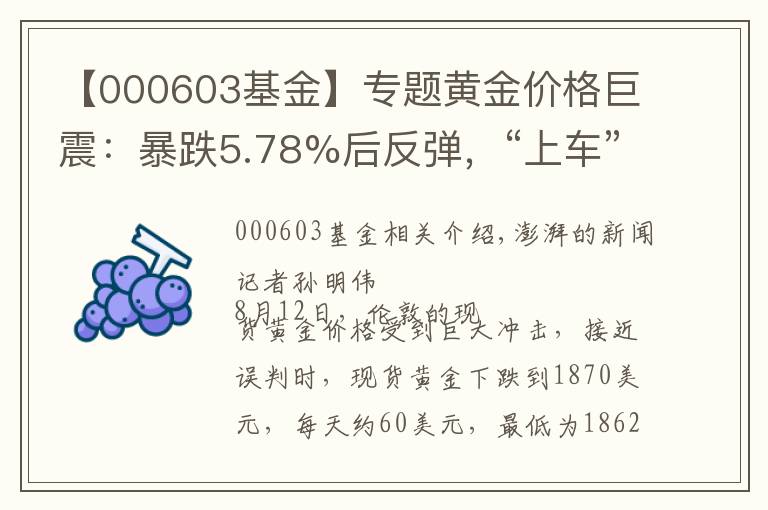 【000603基金】專題黃金價(jià)格巨震：暴跌5.78%后反彈，“上車”機(jī)會(huì)又來了？