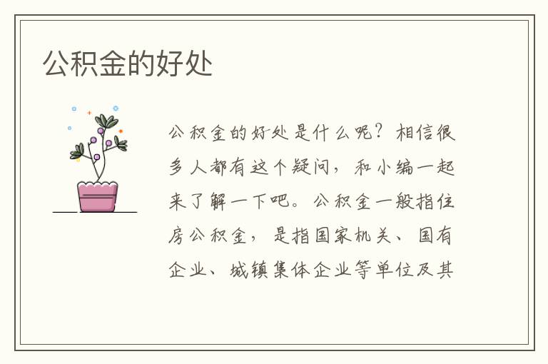 公積金的好處