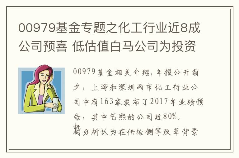 00979基金專題之化工行業(yè)近8成公司預喜 低估值白馬公司為投資優(yōu)選標的