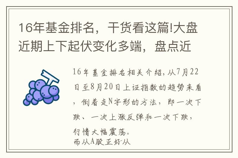 16年基金排名，干貨看這篇!大盤近期上下起伏變化多端，盤點近一月凈值增長最大的十五只基金