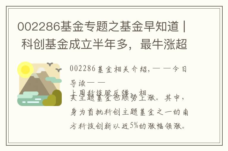 002286基金專題之基金早知道 | 科創(chuàng)基金成立半年多，最牛漲超30%！有的卻錯過科技股行情