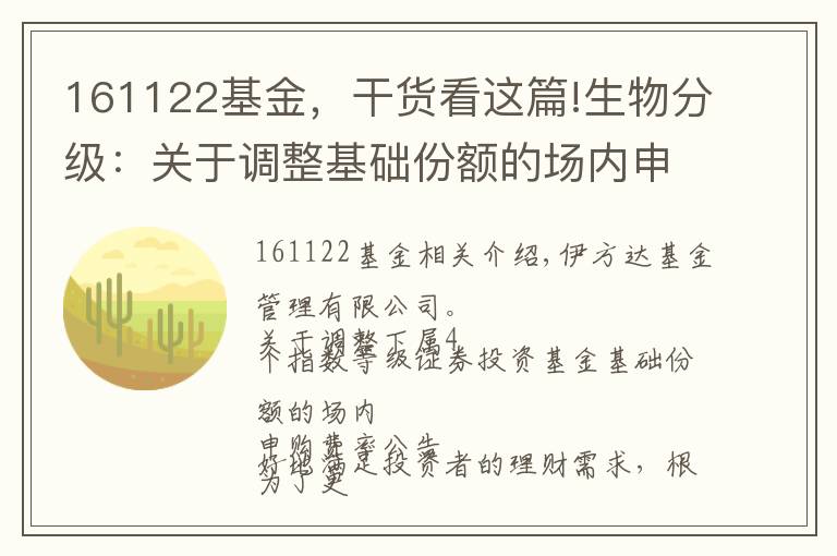 161122基金，干貨看這篇!生物分級：關(guān)于調(diào)整基礎(chǔ)份額的場內(nèi)申購費(fèi)率的公告