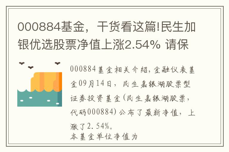 000884基金，干貨看這篇!民生加銀優(yōu)選股票凈值上漲2.54% 請保持關注