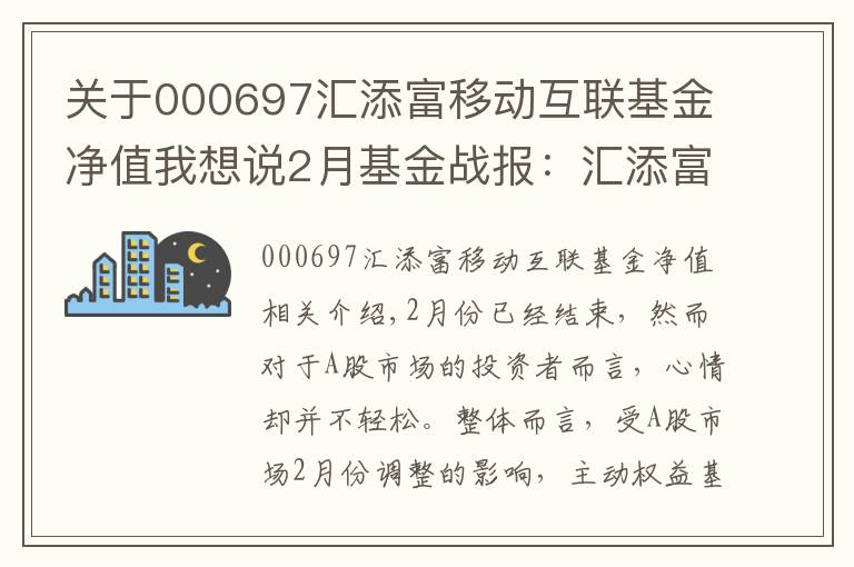 關(guān)于000697匯添富移動互聯(lián)基金凈值我想說2月基金戰(zhàn)報：匯添富收益絕塵 光大保德信墊底混基