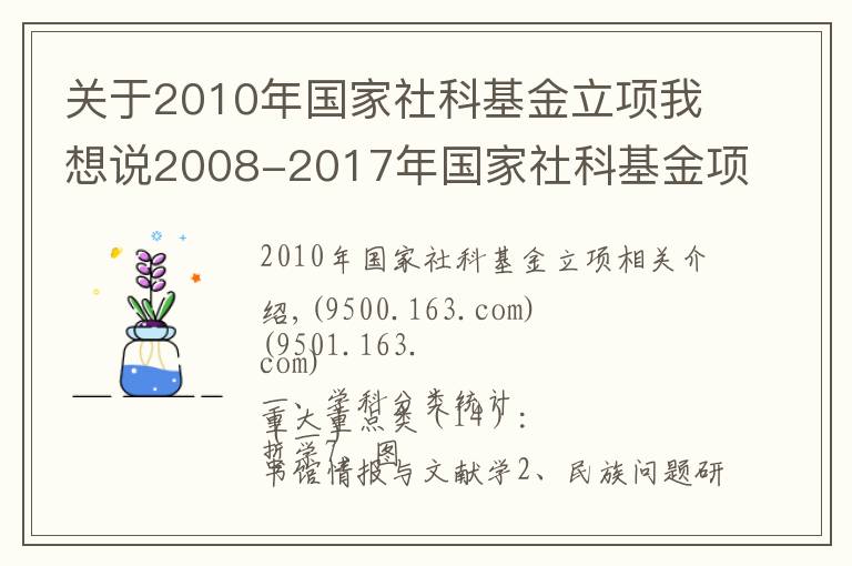 關(guān)于2010年國家社科基金立項我想說2008-2017年國家社科基金項目立項名單一覽表（中醫(yī)類）