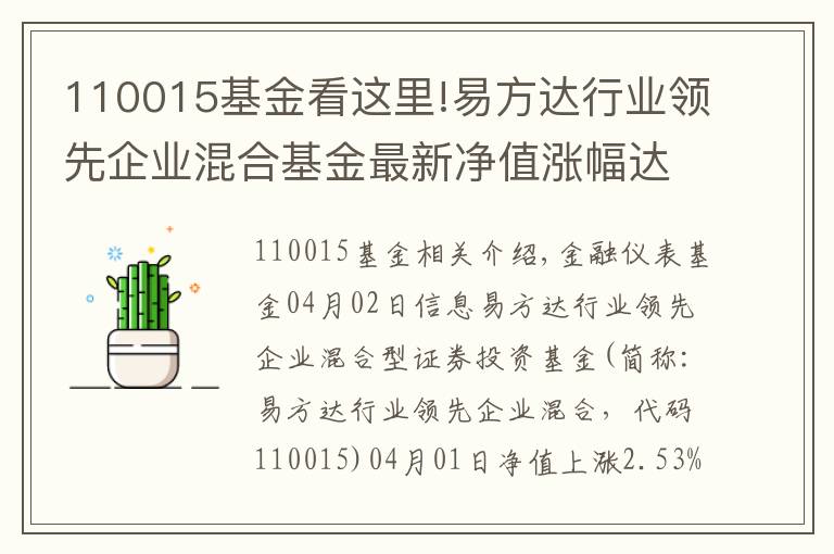 110015基金看這里!易方達(dá)行業(yè)領(lǐng)先企業(yè)混合基金最新凈值漲幅達(dá)2.53%