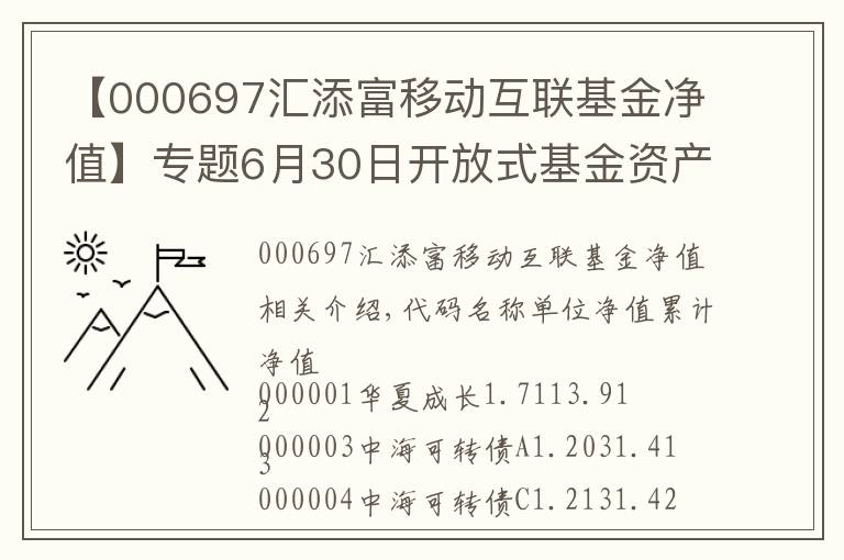 【000697匯添富移動(dòng)互聯(lián)基金凈值】專題6月30日開放式基金資產(chǎn)凈值日報(bào)表