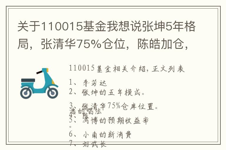 關(guān)于110015基金我想說張坤5年格局，張清華75%倉位，陳皓加倉，蕭楠新消費等2021二季報