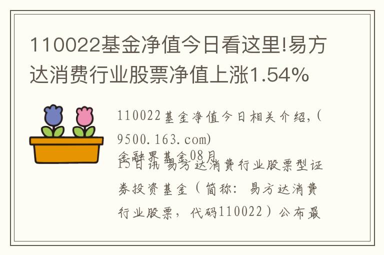 110022基金凈值今日看這里!易方達(dá)消費(fèi)行業(yè)股票凈值上漲1.54% 請(qǐng)保持關(guān)注