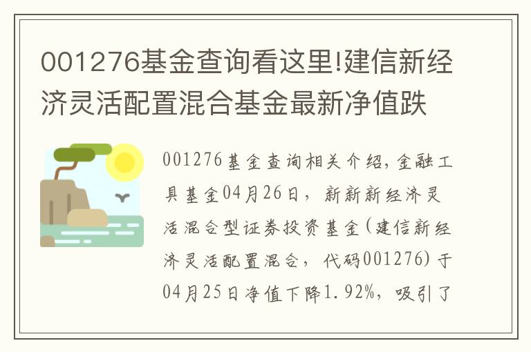 001276基金查詢看這里!建信新經(jīng)濟靈活配置混合基金最新凈值跌幅達1.92%