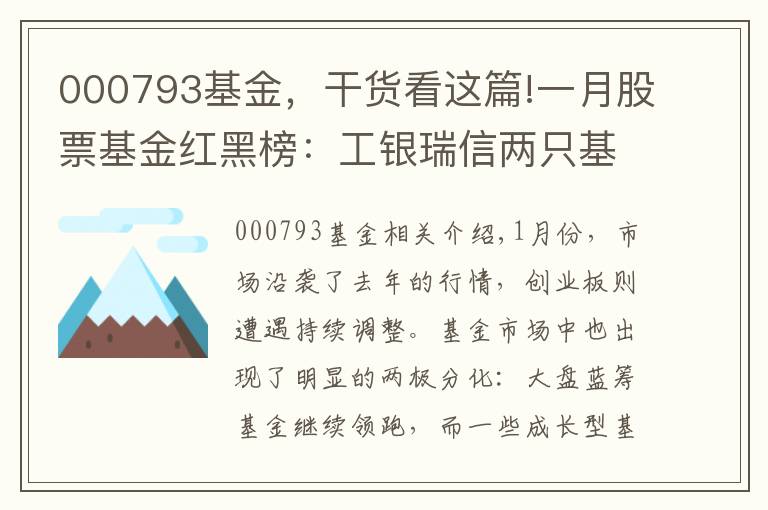 000793基金，干貨看這篇!一月股票基金紅黑榜：工銀瑞信兩只基金跨年墊底