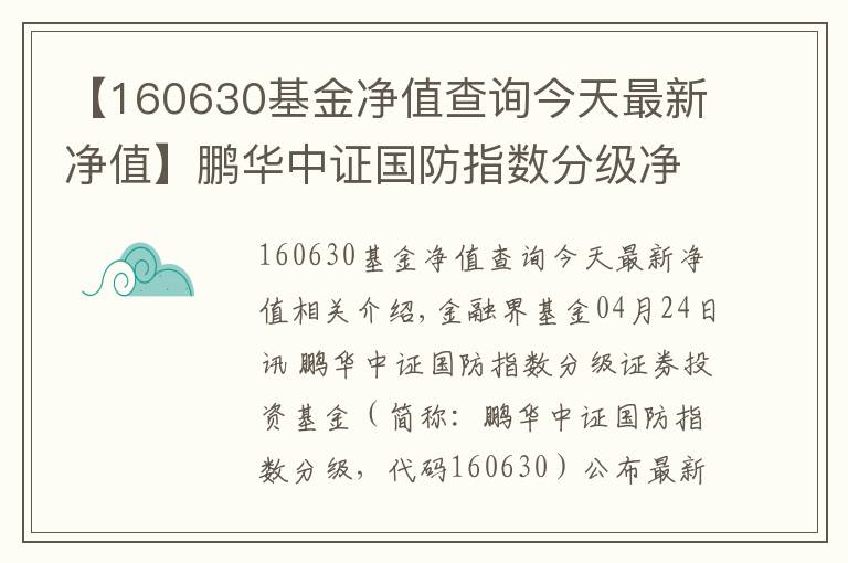 【160630基金凈值查詢今天最新凈值】鵬華中證國防指數(shù)分級(jí)凈值下跌2.49% 請保持關(guān)注