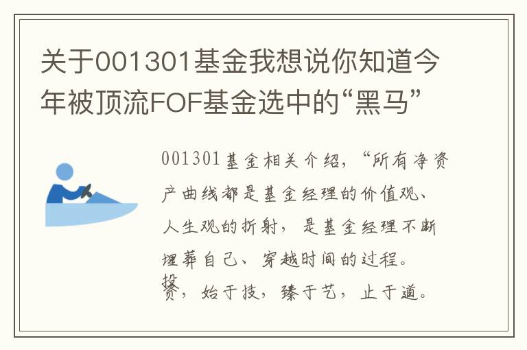 關(guān)于001301基金我想說你知道今年被頂流FOF基金選中的“黑馬”基金經(jīng)理都有哪些么？