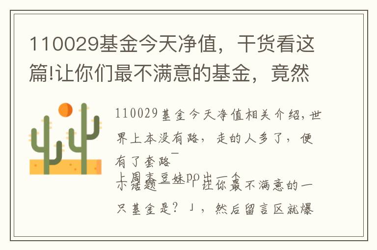 110029基金今天凈值，干貨看這篇!讓你們最不滿意的基金，竟然是這樣的！