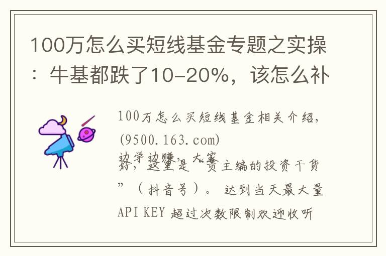 100萬怎么買短線基金專題之實(shí)操：牛基都跌了10-20%，該怎么補(bǔ)倉(cāng)、換倉(cāng)？