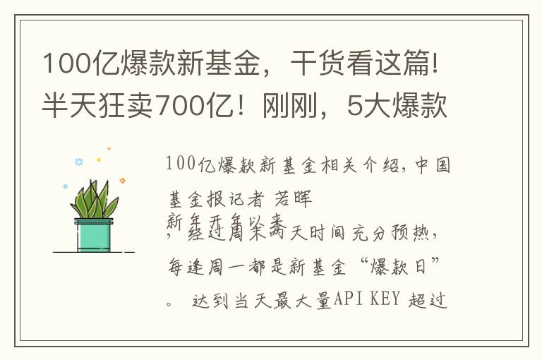 100億爆款新基金，干貨看這篇!半天狂賣700億！剛剛，5大爆款基金徹底火了