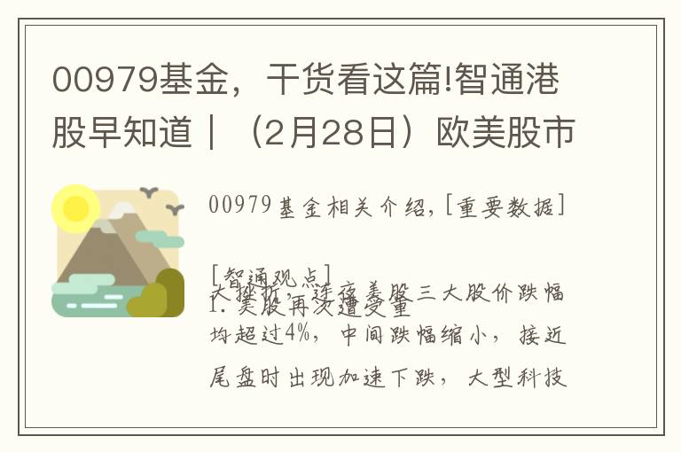 00979基金，干貨看這篇!智通港股早知道︱（2月28日）歐美股市再度遭遇重挫，關(guān)注港股基建板塊的低開上車機(jī)會(huì)