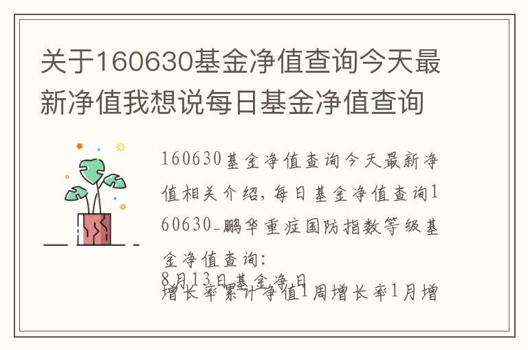 關(guān)于160630基金凈值查詢今天最新凈值我想說每日基金凈值查詢160630