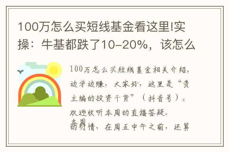 100萬(wàn)怎么買(mǎi)短線基金看這里!實(shí)操：?；嫉?0-20%，該怎么補(bǔ)倉(cāng)、換倉(cāng)？